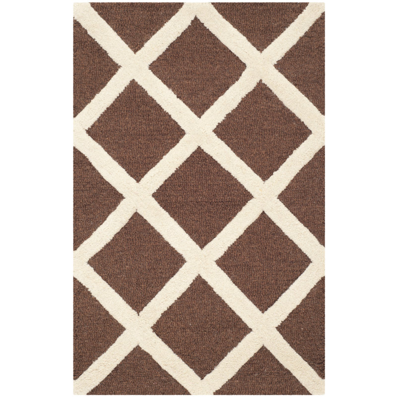 Sanyla Hand Tufted Wool Geometric Rug, Rectangle 2' x 3'