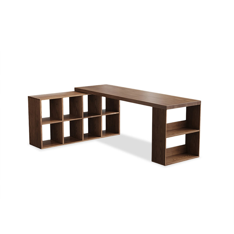 Bureau rectangulaire en bois massif brun noisette, H 29,53 po x l 62,99 po x P 23,62 po