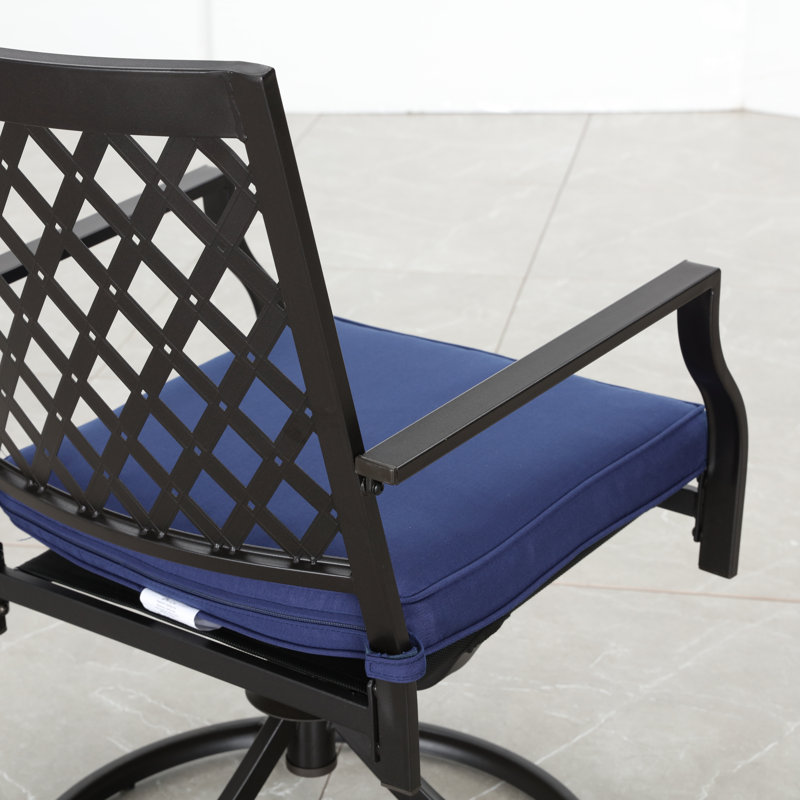 Ensemble repas pour 4 personnes avec coussins Shaan Square, bleu