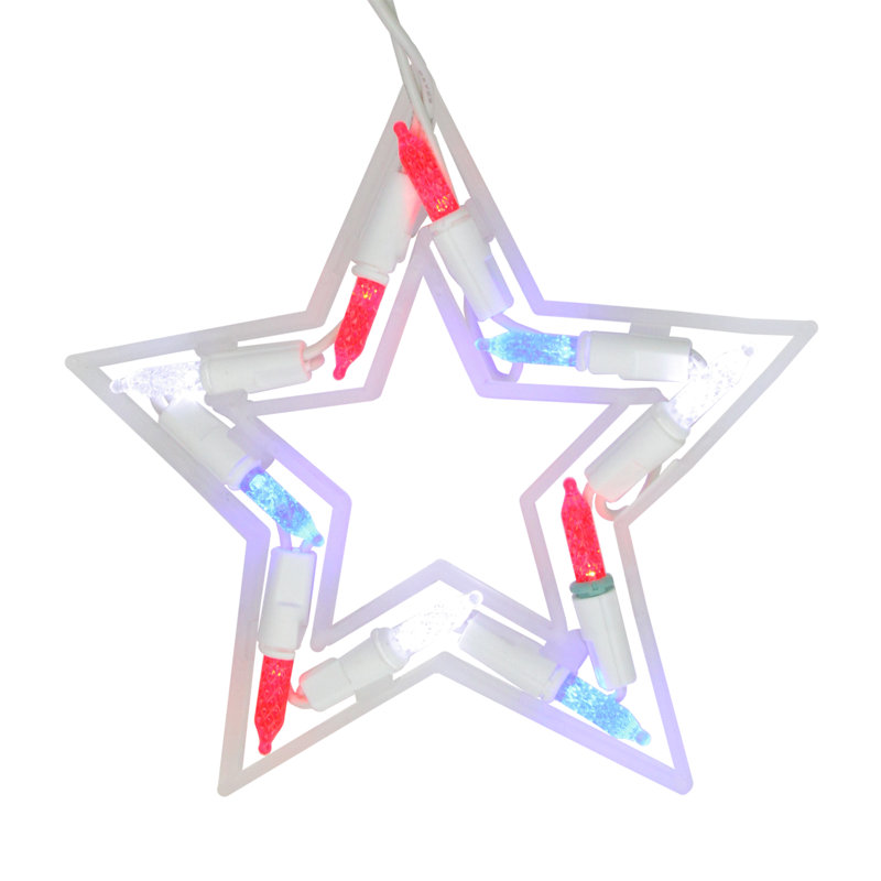 Patriotic Star - Jeu de lumières du 4 juillet - fil blanc 5,25 pi