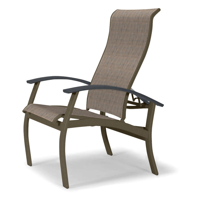Chaise de patio Askar, Taupe Harper Sunbrella®, Graphite classique, Bois de plage texturé