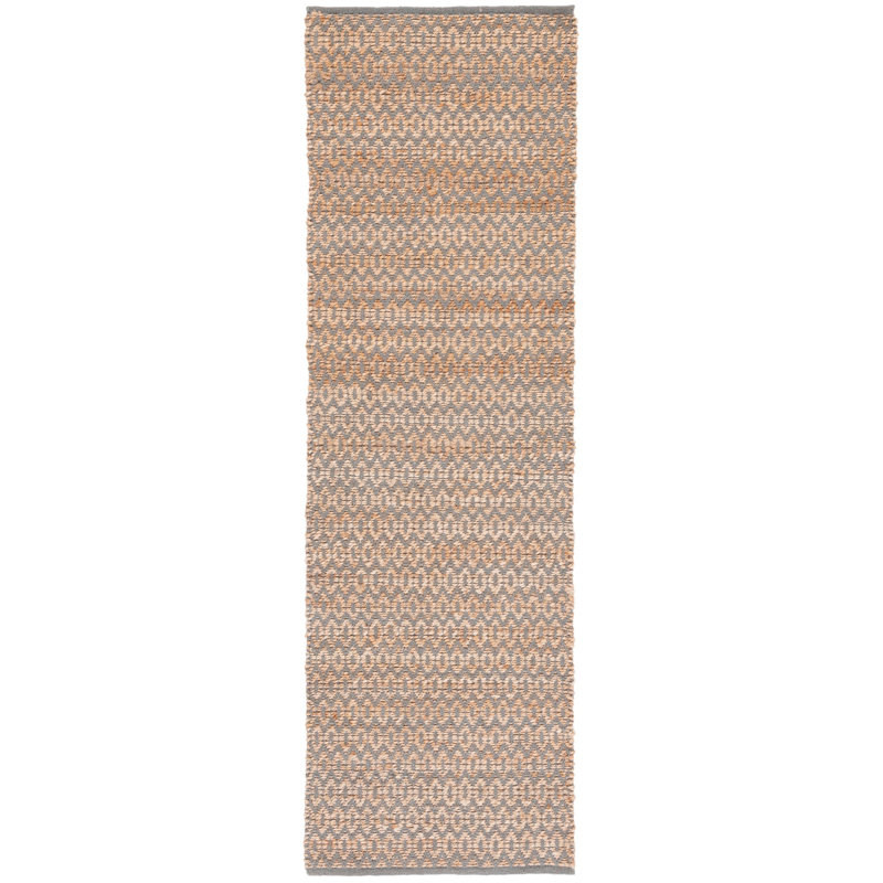 Cirencester Natural Fiber Pit Loom Hemp Geometric Rug, Runner 2'6" x 8'