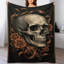 Jeté en flanelle Skull With Roses-133659184