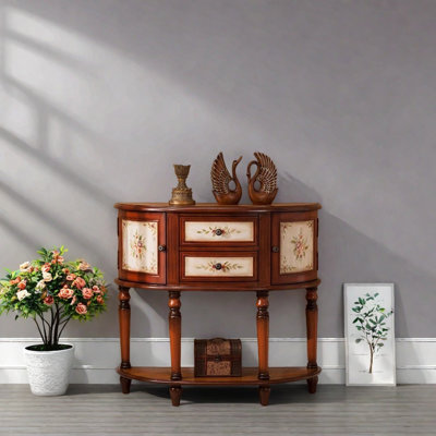 Brown and White Hand-Painted Hallway Table