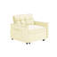 Lit inclinable simple 3 en 1, dossier réglable, couleur blanc crème, revêtement en velours, structure en bois, chaise convertible parfaite pour les petits espaces, sièges, structure en eucalyptus, bons bureaux