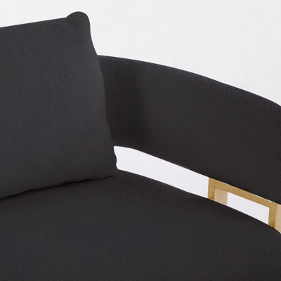 Decorative Chair, Living Room Side Chair With Gold Metal Legs, No Wheels, Suitable For Dressing Area, Reception Room, Office,Teddy Fleece Upholstered Metal Foot Sofas