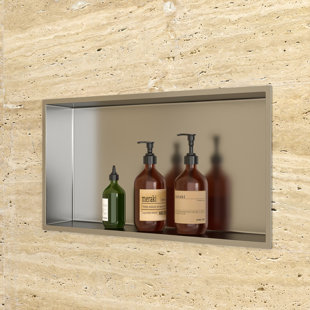 Niche encastrée rectangulaire de salle de bain en acier inoxydable l 24 po x H 12 po Niche No Tile