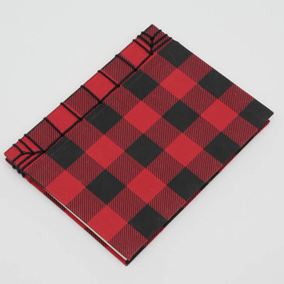  Cahier à couverture rigide écologique fabriqué à la main en rouge | Papier recyclé