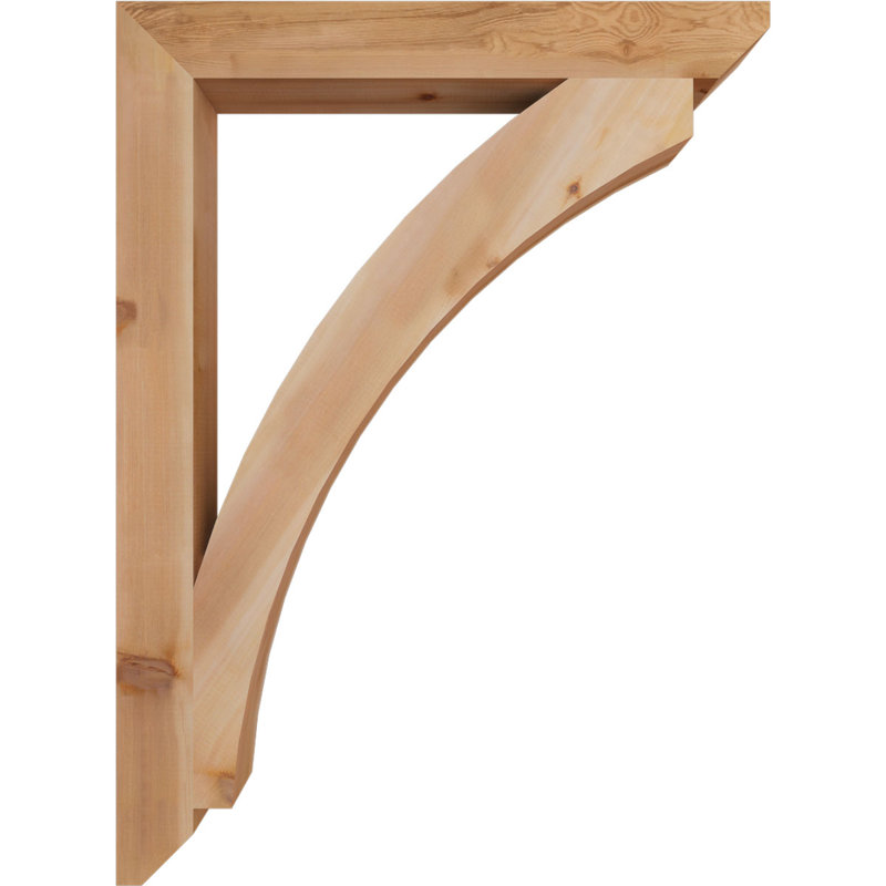 Support en bois / corbeau, Cèdre rouge, H 46 po x l 3,5 po x P 34 po