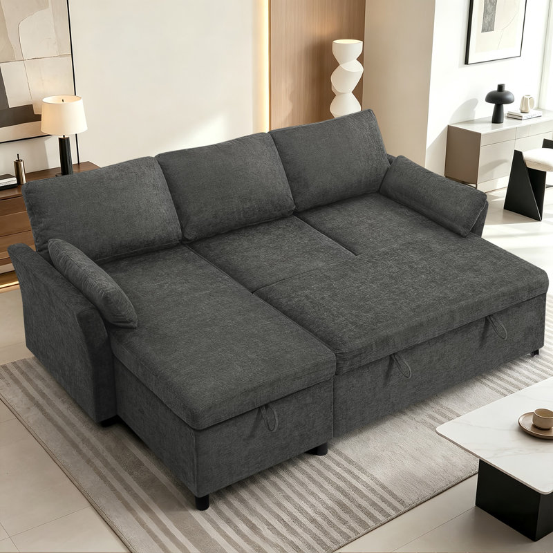 3 Seater Sofa, Gray Fabric