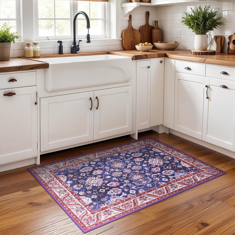Fillender Washable Soft Vintage Rug Fashion Floral Rug For Living Room Dorm Decor, Rectangle 2' x 3'