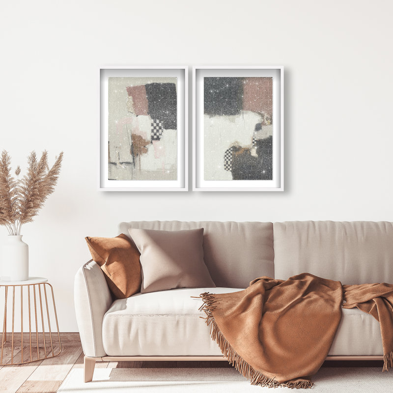 Longing Set Shadowbox Abstract Print by Oliver Gal, Black Frame, 10 x 15, 21.5"H x 31.5"W, White Shadowbox