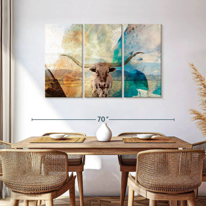 Brampt Abstract Longhorn, 36" H x 57" W