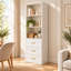 White 2-Piece Storage Set with Wall-Mounted Display Cabinet and 3-Drawer Cabinet
