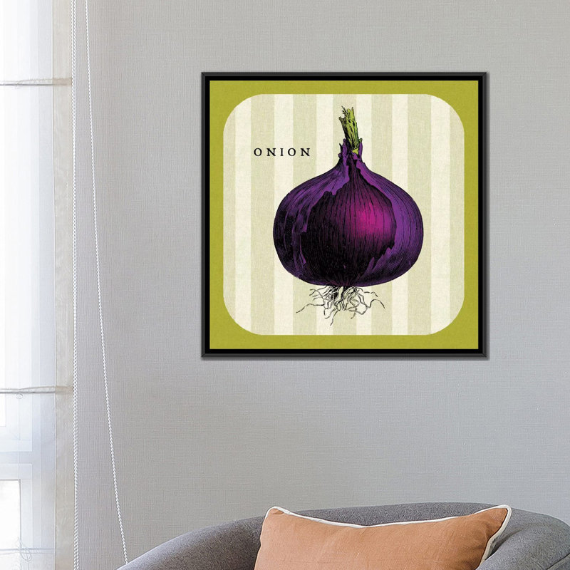 « linen légume iii », impression sur toile, H 18 po x l 18 po x P 1,5 po, Toile avec cadre noir, Pas de tapis