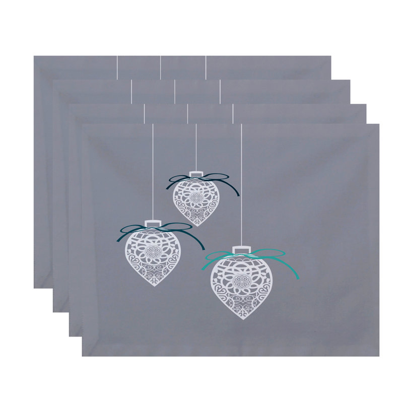 Ensemble de napperons 4 pièces Ornaments, gris