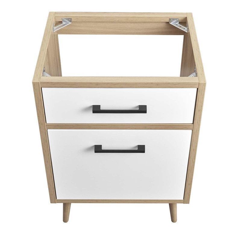 Base de meuble-lavabo simple 23 po seulement en brun clair