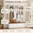Arvelune Farmhouse 4-in-1 Hall Tree with Wood Grain Bench & 2 Large Drawers | Mudroom Coat Rack with 6 Hooks & Open Storage | Entryway Organizer for Hallway, Living Room, or Mudroom-918828279