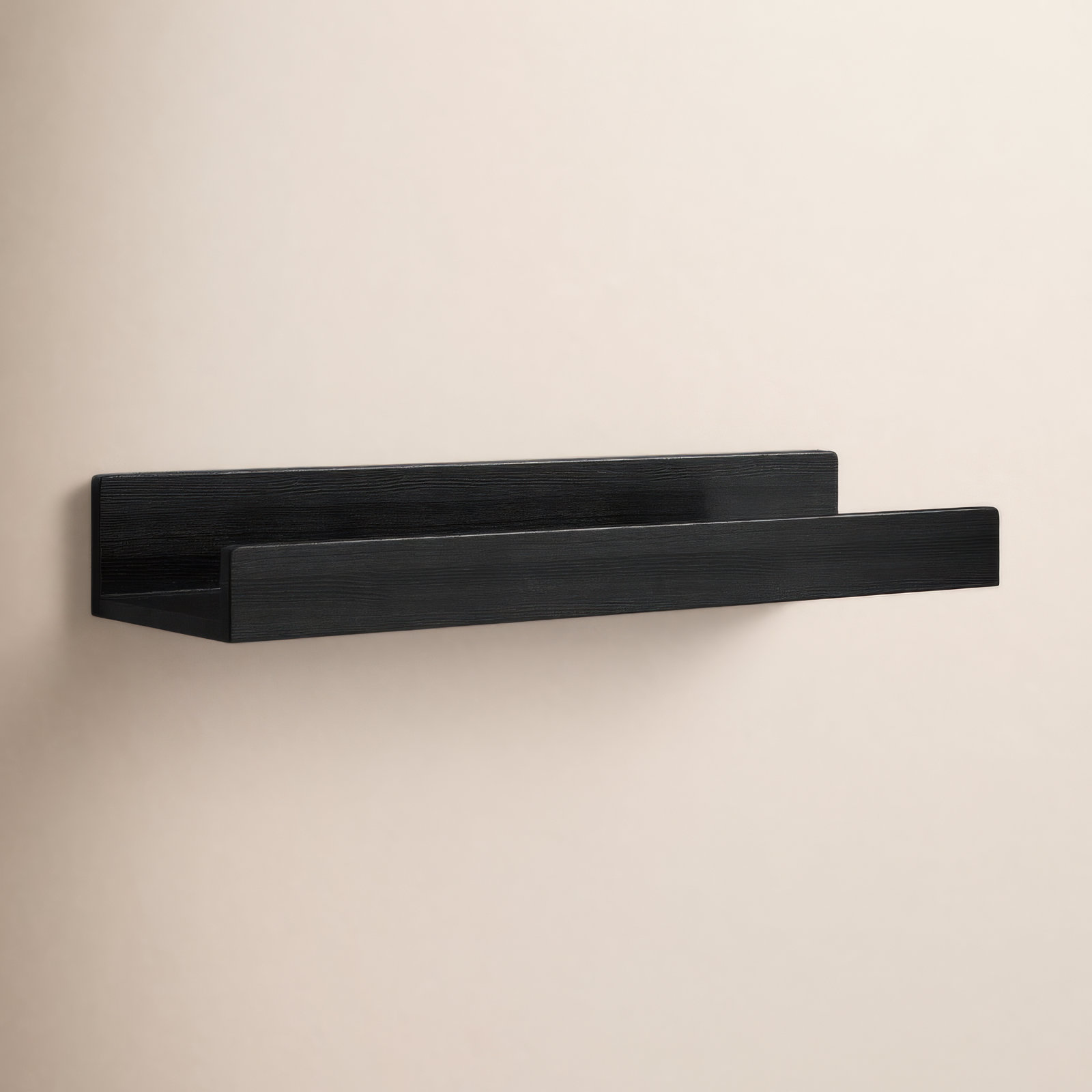 Dezerea Lipped Floating Shelf, 3.5" H x 24" W x 7.25" D, Black