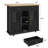 Kitchen Island Cart on Wheels with Foldable Table - 2-Tier Rolling Cart with Storage Shelf and Towel  for Kitchen Use-1417750058