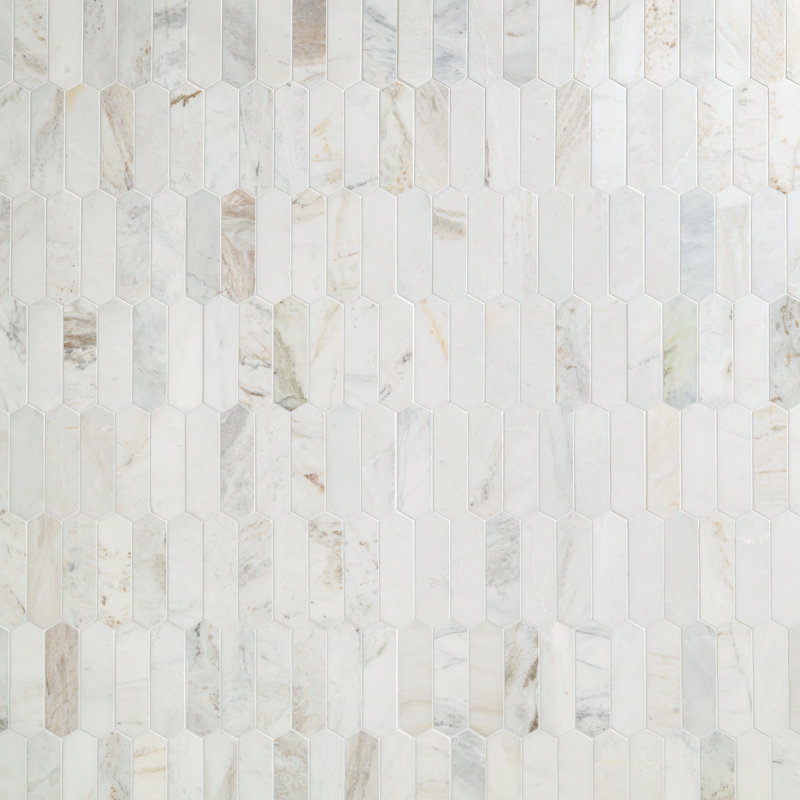 Arabescato Venato 12 in. x 12 in. Honed Marble Mosaic Floor and Wall Tile, Arabescato Venato