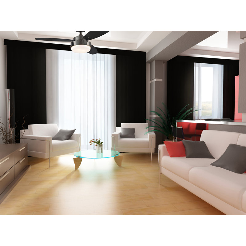 Alloy 42'' Ceiling Fan with Light Kit, Black/Graphite