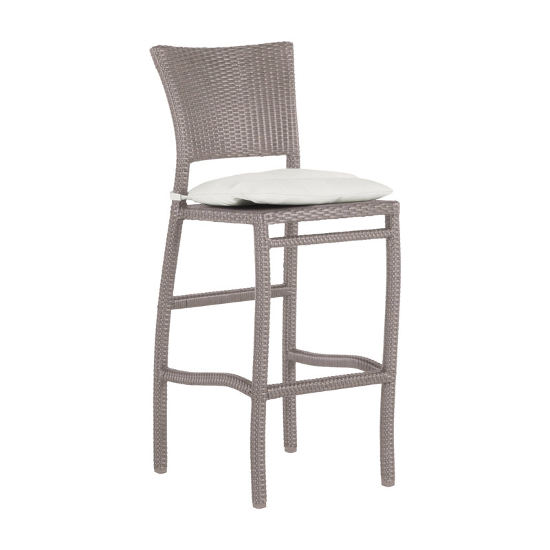 Skye Woven 30" Bar Stool - Oyster, Athena #24 Oyster, Rollo Silver InsideOut® Linen, No Welt