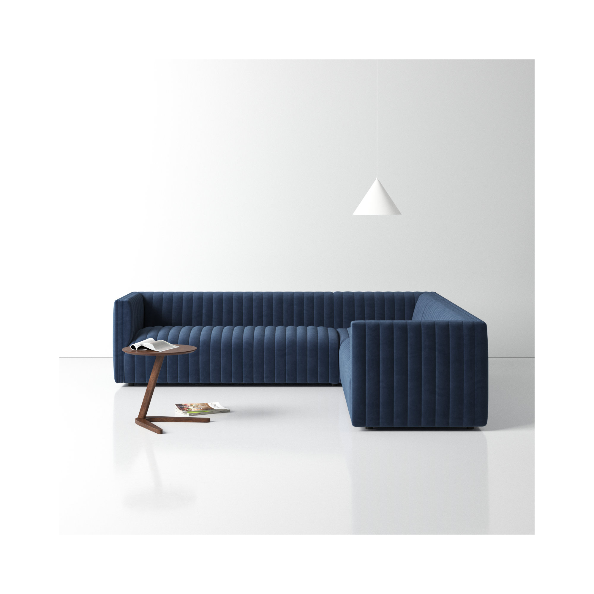 Brandt Modular Upholstered L-Sectional, Sapphire Navy