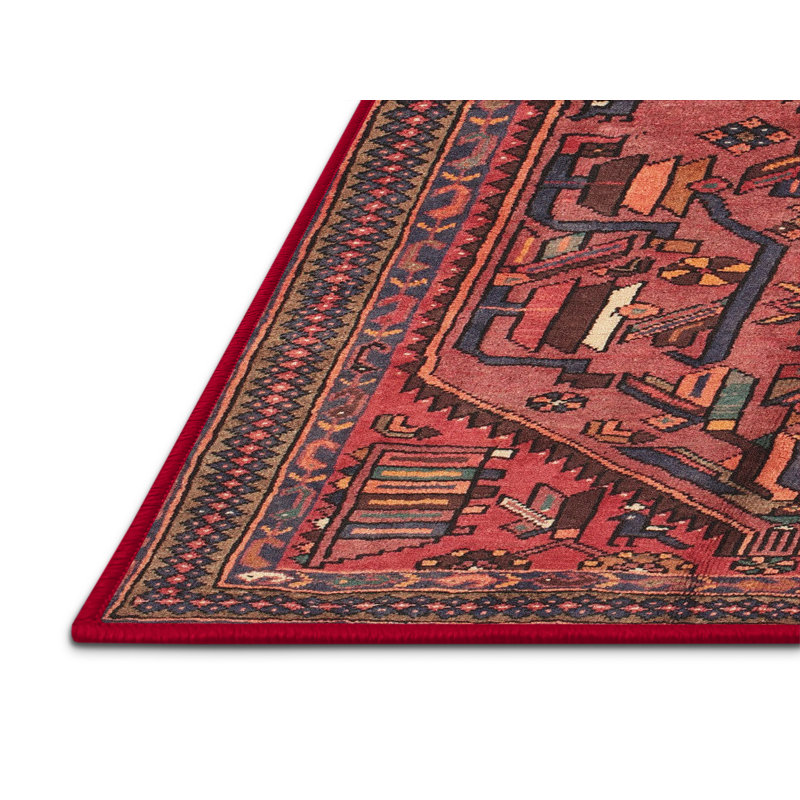 Tapis oriental multicolore tissé à la machine Oriental, Rectangle 6 pi x 9 pi