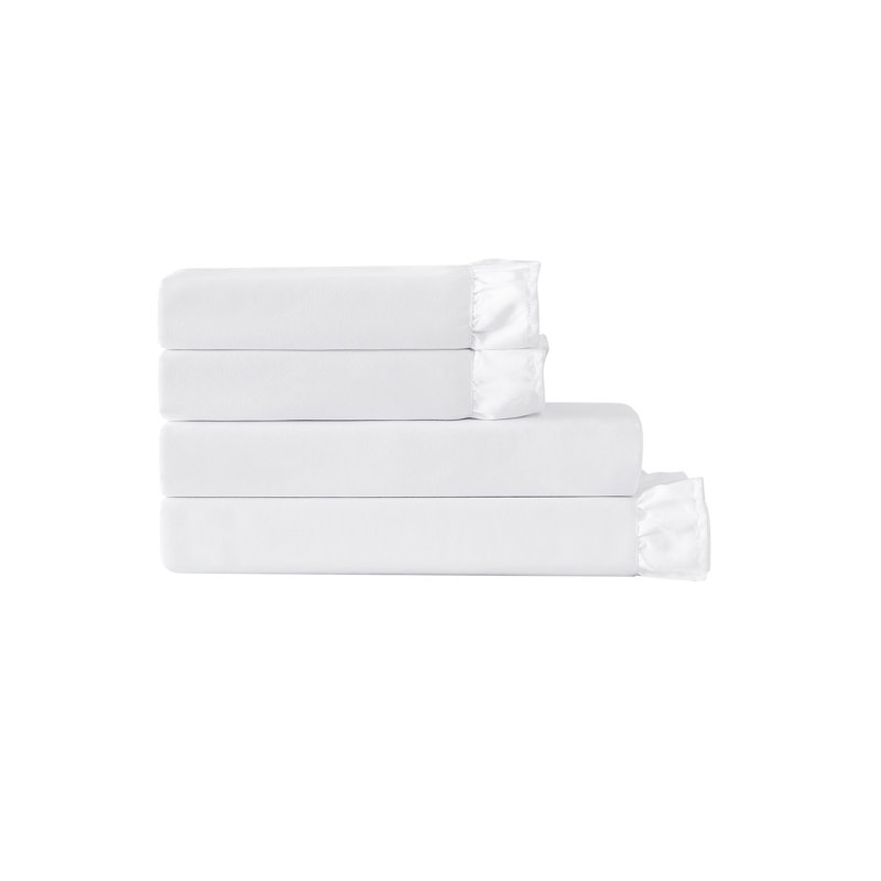 Truly Soft Solid Ruffle Sheet Set, White, King