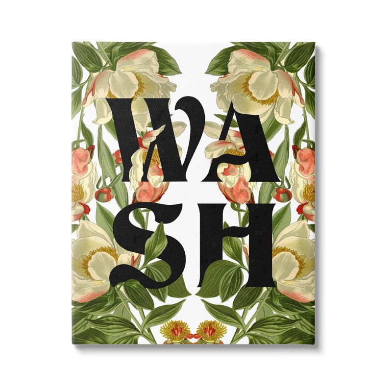 «Wash Flower Blossom Bath», art mural par Lil 'Rue, H 48 po x l 36 po x P 1,5 po, Toile tendue