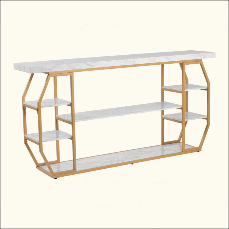 Grande console moderne à 3 niveaux en marbre