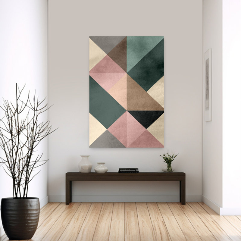 Triangle-2, art abstrait contemporain, H 60 po x l 40 po