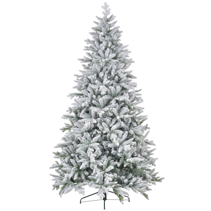 HOMCOM 8Ft Snow Flocked Artificial Christmas Tree With 2003 Tips, 8' H