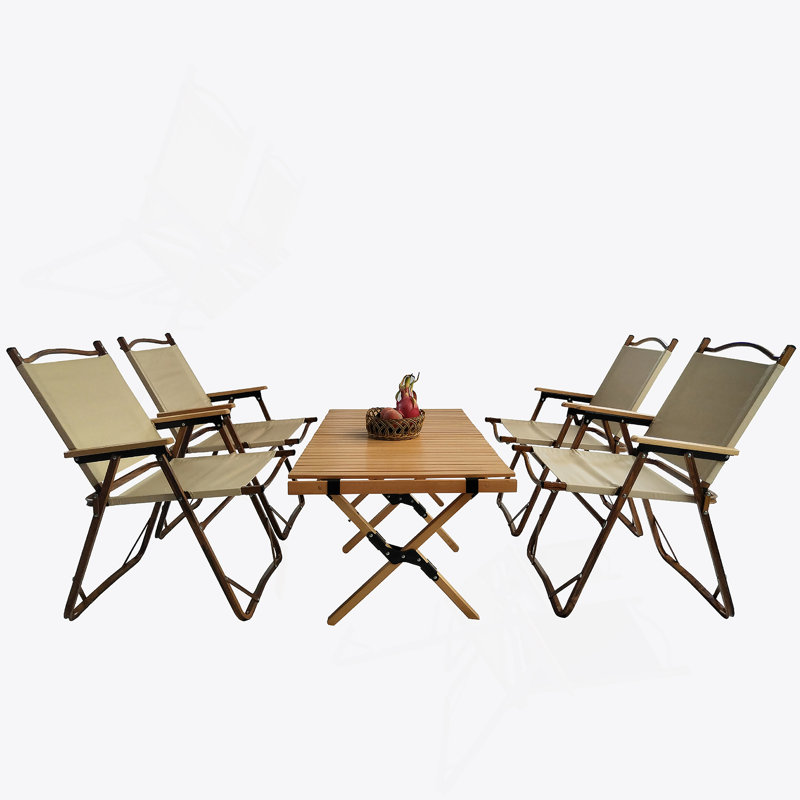 Ensemble de salle à manger multifonctionnel pliable et portable, 1 table de salle à manger et 4 chaises pliantes