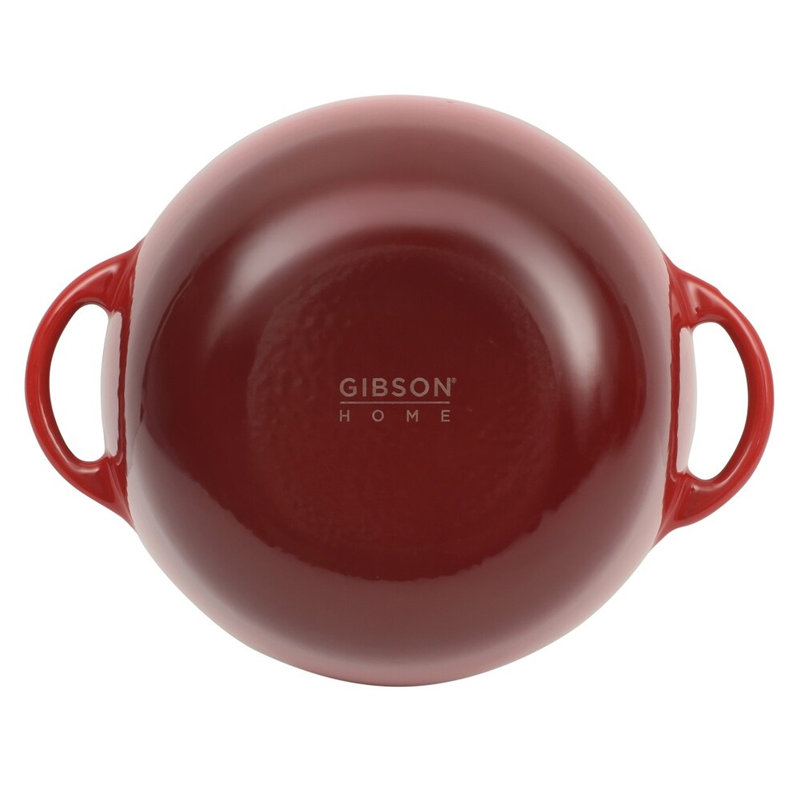 Gibson Home Addlestone 2.65 Quart Enameled Cast Iron Dutch Oven with Lid in Red