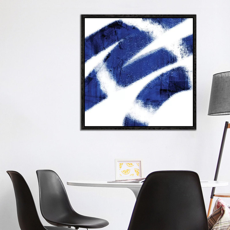 Indigo Prophecy IV by Marcus Prime - Painting on Canvas, 93.98cm H x 93.98cm W x 3.81cm D, Black Framed