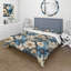 Literie de fleurs bleues et blanches-697711668