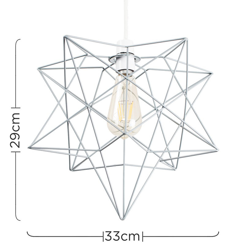 Sadira 29cm H Cotton Novelty Pendant Shade ( Clip On ), Grey Velvet, No