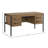 Magee 60" Hickory Veneer Writing Desk, Brown and Black