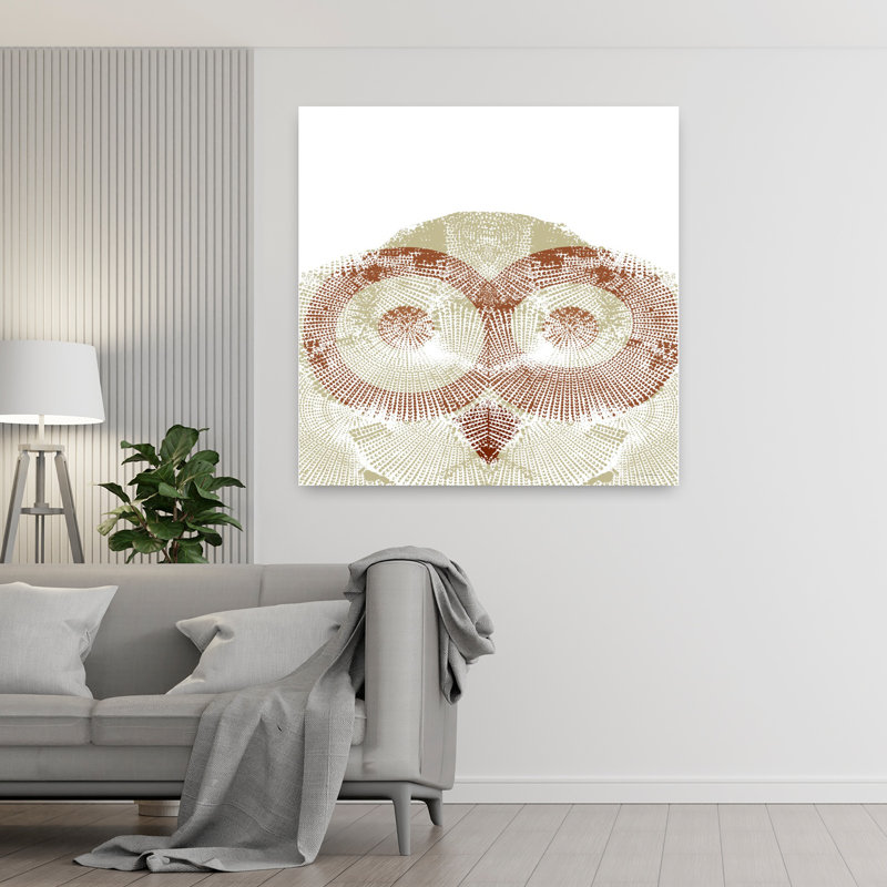 «Who Knows», art abstrait hibou contemporain, H 48 po x l 48 po