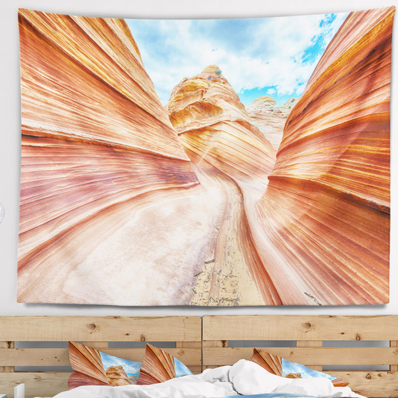 Tapisserie sandstones dunes à tourbillon en polyester avec accessoires suspendus inclus, H 50 po x l 60 po