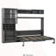 Lit escamotable double avec canapé, tablettes, USB et lumière, gris