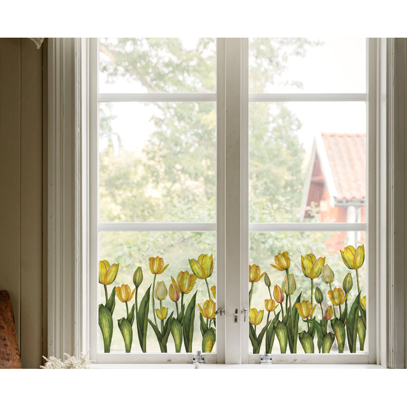 Décalcomanie de fenêtre statique jaune Tulip