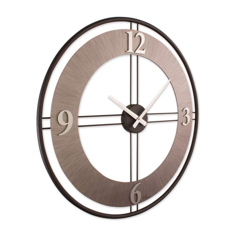 Stylish Decorative Metal Wall Clock, 24.4 x 24.4 inches | Durable 70% Steel & 30% MDF Construction | Silent Sweep Movement | Elegant Silver & Black Design | Perfect for Living Room, Office, or Bedroom Decor