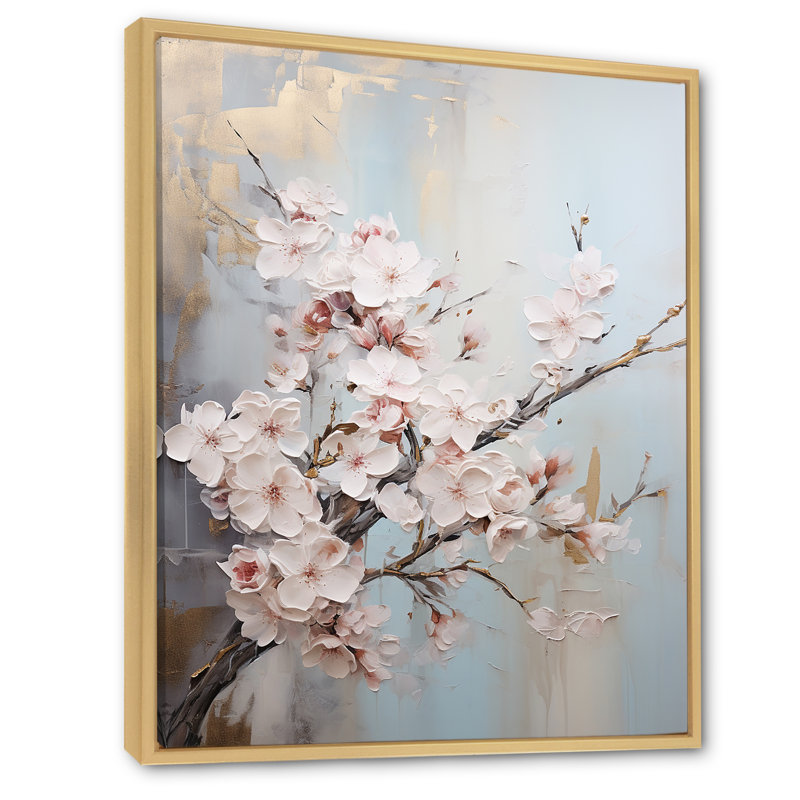 Impression sur toile encadrée, "Cherry Blossom I", H 20 po x l 12 po x P 1 po, Cadre flottant érable