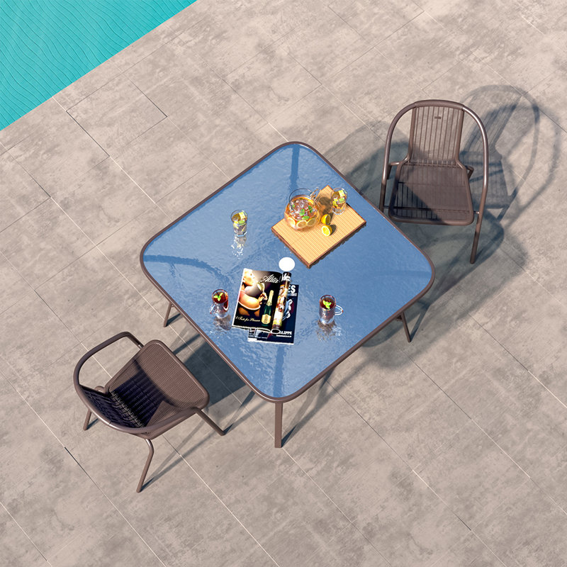Adeleigh 2 - Person Patio Dining Set with Square Table, Black
