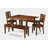 5 Piece Dining Table Set for 4 Includes a Rectangle Kitchen Table with Butterfly Leaf and 2 Dining Chairs with 2 Benches, Mahogany