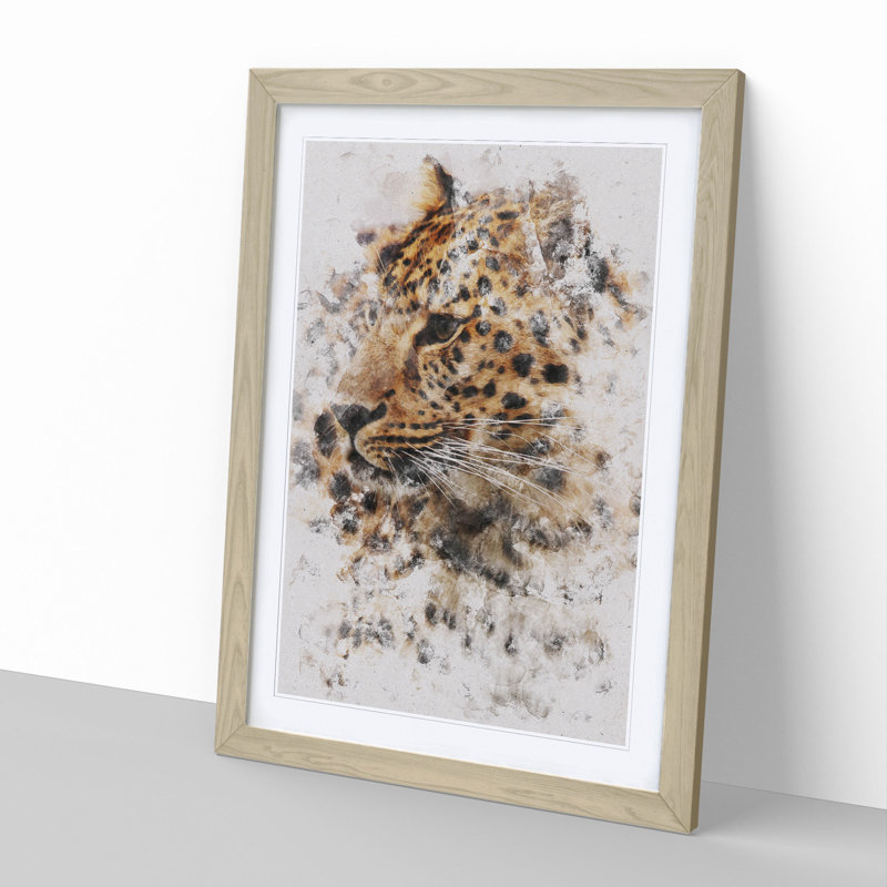 Leopard Vol.1 - Picture Frame Graphic Art, Oak Framed, 36cm H x 27cm W x 2cm D