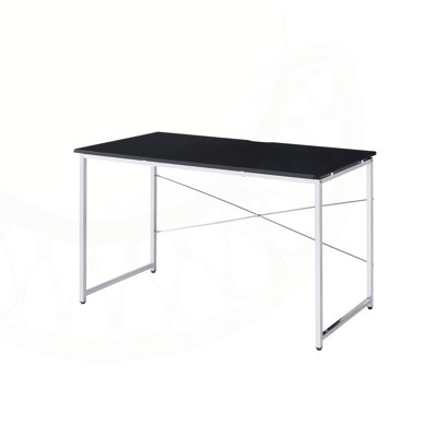 Stylish Black and Chrome Writing Bublava with Sled Base, Perfect for Modern Home Offices and Compact Spaces